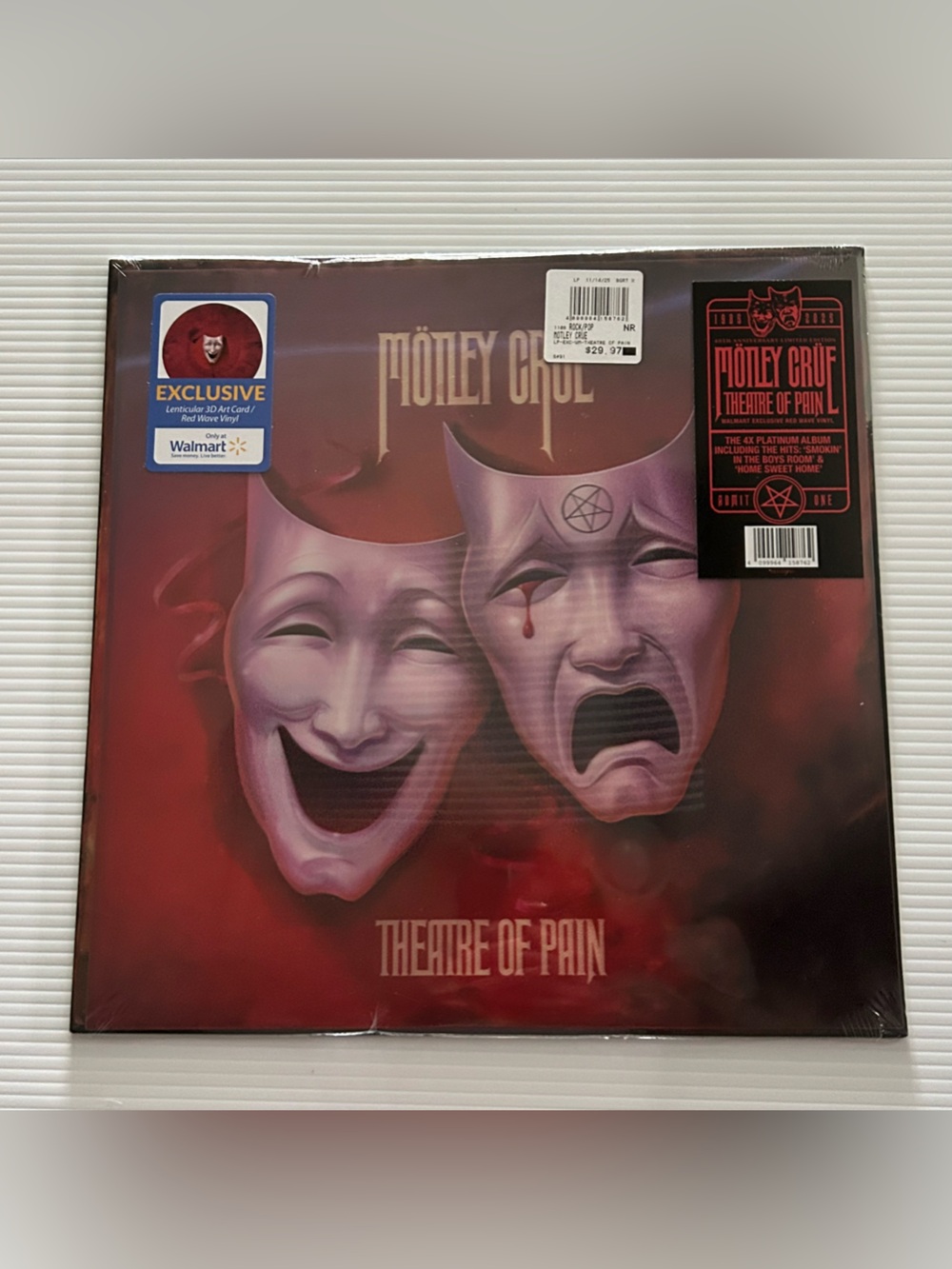 Motley Crue Theatre Of Pain Vinyl Walmart Exclusive Red Wave Lenticular 40th
